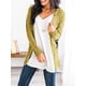 thumbnail image 5 of Jersey tipo cárdigan PRETTYGARDEN para mujer, tejido trenzado, amarillo, 5 of 6
