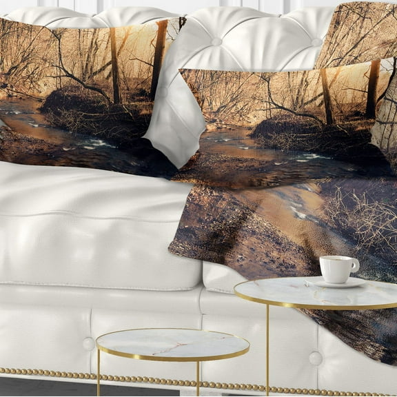 Designart 12" x 20" Green Polyester Throw Pillow