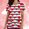 thumbnail image 1 of LSLJS Hauts de Sarrau de la Saint-Valentin pour Femmes, Mignons avec Imprimé de Cœur, Uniformes de Travail pour Infirmières, Col en V, Manches Courtes, Chemises de Fête, Sarraus pour Femmes Grande Taille, 1 of 5