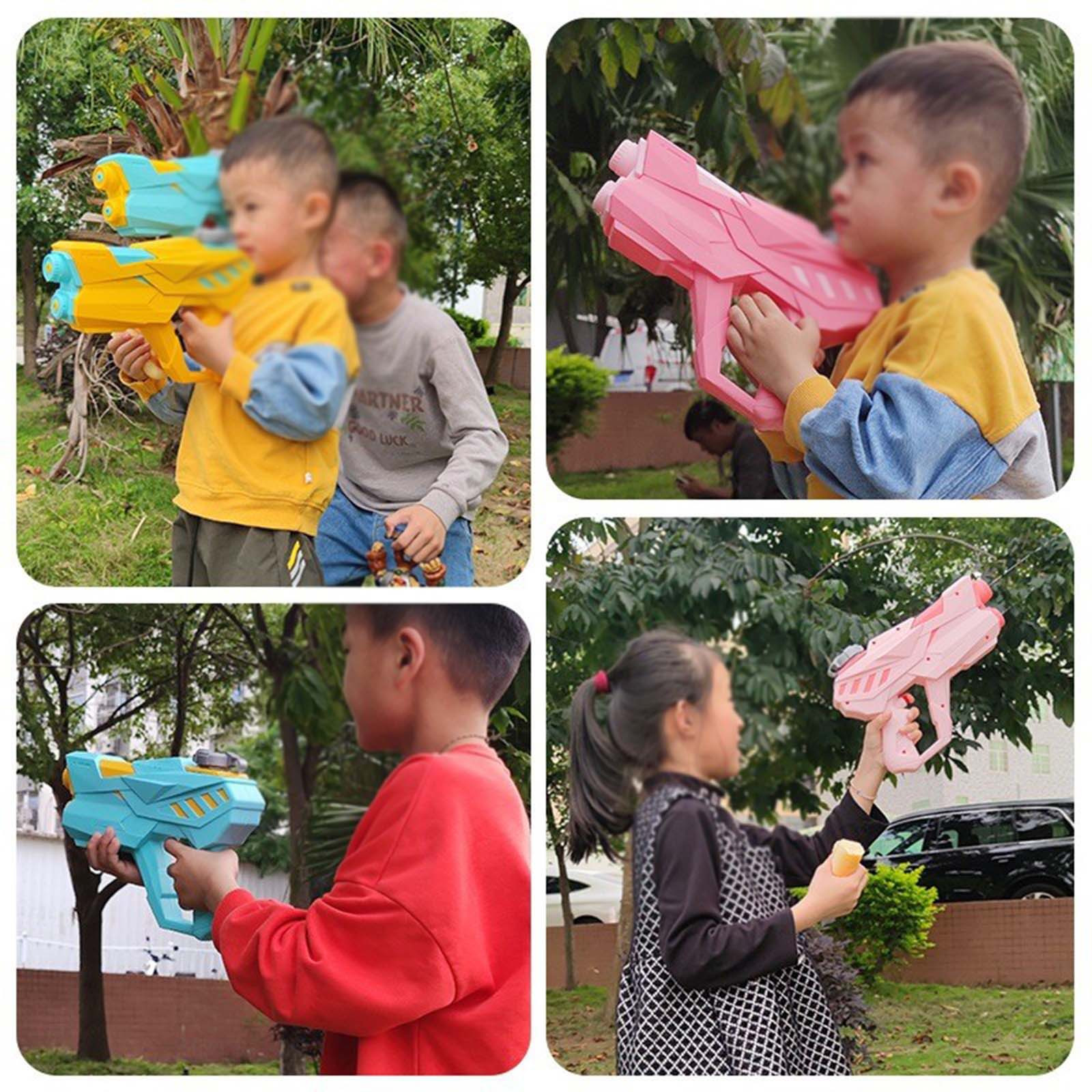 Fufafayo 4Pcs Super Water SoakerToy500ml High Capacity Long Range, Summer Outdoor Water Machine forKidsAdults, Pool Beach Garden Water PlayToy