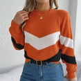 thumbnail image 6 of Njagoc3 Womens Color Block Knit Sweater, Long Sleeve, Loose Fit, Cozy Fall & Winter Top, 6 of 6