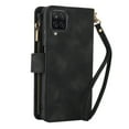 thumbnail image 7 of for Samsung Galaxy A12 5G Wallet Case with Card Holder for Women Men, Phone Case RFID Blocking PU Leather Flip Shockproof Cover with Shoulder+Wrist Strap Zipper Credit Card Slots Stand,Black, 7 of 7