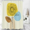 thumbnail image 5 of Abstract Boho Sunflower Shower Curtain, Mid Century Modern Yellow Sunflower Shower Curtain Set, Floral Shower Curtains for Bathroom, Waterproof Fabric with 12 Hooks, 72 x 72 Inches, 5 of 6