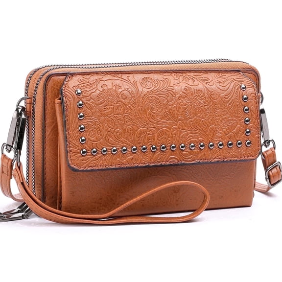 Gmdisc Crossbody Bags for Women RFID Blocking Leather Shoulder Purse with Adjustable Strap & Top Zipper