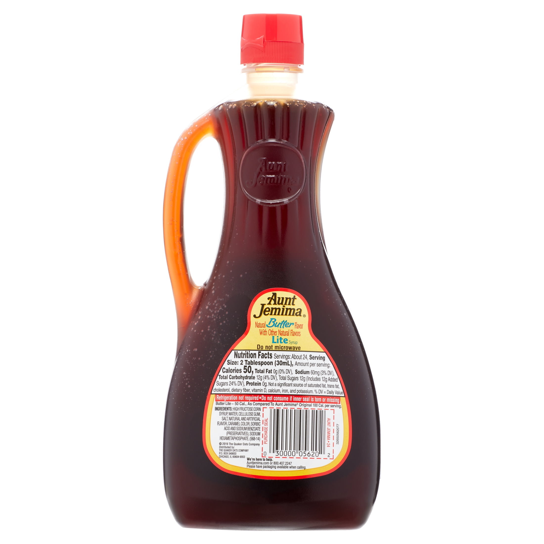 Aunt Jemima Butter Lite Syrup, 24 oz Bottle, Easy Pour Cap