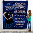 thumbnail image 3 of Personalized Custom Name to My Husband Blanket from Wife You are My Everything Husband Birthday Christmas Wedding Anniversary Bed Quilt Fleece Throw Blanket (50 x 40 in Baby Size), 3 of 5