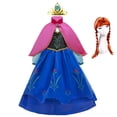 thumbnail image 1 of Disfraz de princesa Anna y Elsa para niña, disfraz de reina de la nieve, disfraz de fantasía para actuación, disfraz de hada para Halloween Fivean unisex, 1 of 2