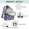thumbnail image 4 of Blue Purple Butterfly Pattern Cute School Backpack Bag for School with Padded Back and Adjustable Shoulder Straps 15.25"x11.5"x5.25", 4 of 5