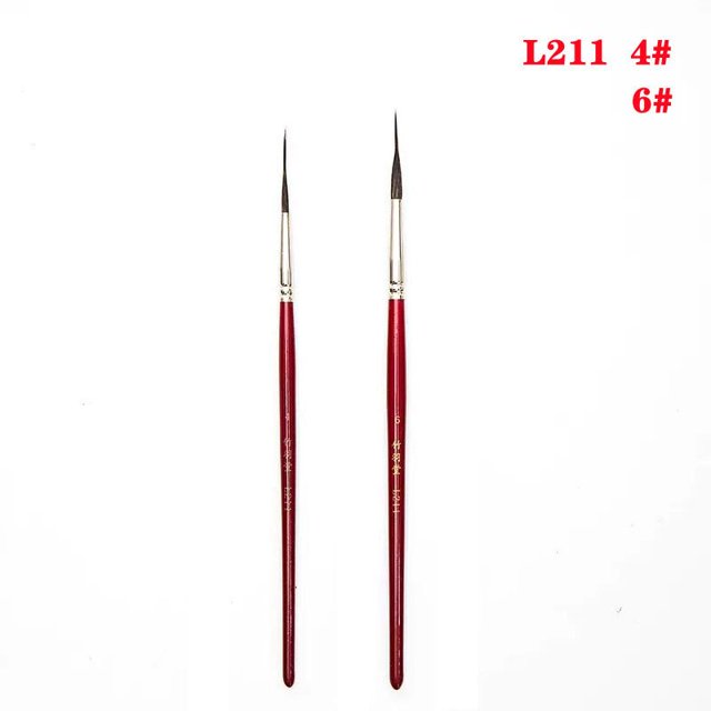 Squirrel Hair Long Needle-Sharp Liner Paint Brush Artist Fine Point Detail Rigger Brushes For Acrylic Oil Watercolor Painting He Qiyong unisex