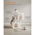 thumbnail image 3 of Cat Tree 39.8-Inch Cat Tower for Extra Large Cats up to 44 lb, Cat Condo with Large Perch, 2 Cat Caves, Scratching Post, White, 3 of 8