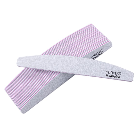 Nail File 10 PCS Professional Reusable 100/180 Grit Emery Boards Coarse Double Sides Washable Nail File Manicure Tools for Poly Nail Extension Gel and Acrylic Nails Tools Suit for Home Salon