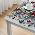 thumbnail image 4 of nygtbtfer Love Tablecloth Fitted Table Cover for Tables Wipeable Elastic Table Cloth for Outdoor Picnic Camping Dining Party, Silver Eucalyptus Leaves Simple White, 4 of 7