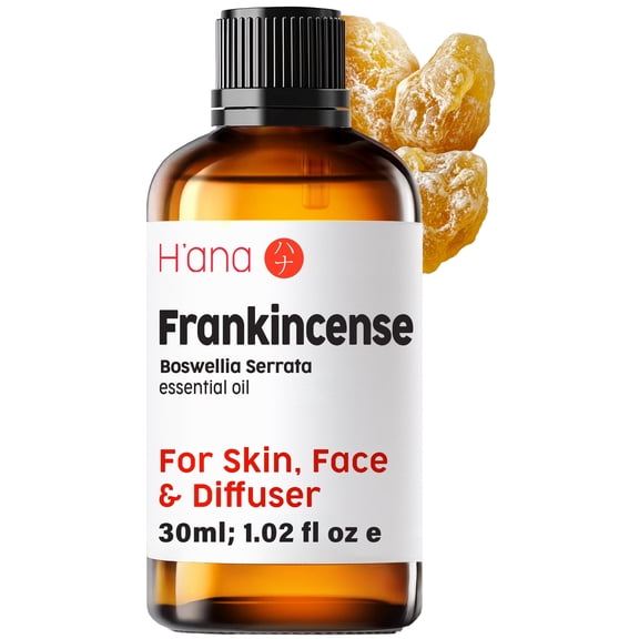 H'ana Frankincense Essential Oil - 1.02 fl oz - for Hair, Skin, Diffuser, Aromatherapy, DIY Candle & Soap Making