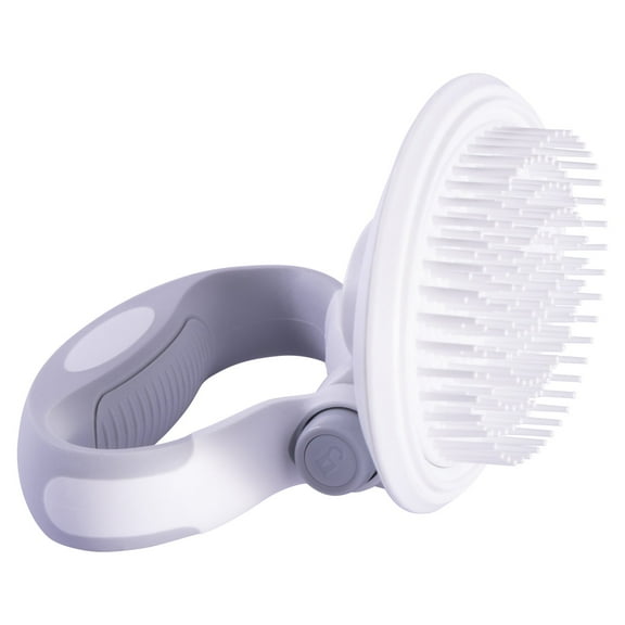 Pet Life GR13 Gyrater Swivel Travel Soft Grooming Pet Pin Brush, White - One Size
