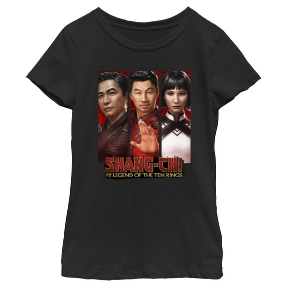 Girl's Marvel Shang-Chi and the Legend of the Ten Rings Family Panels Graphic Tee Black X Small