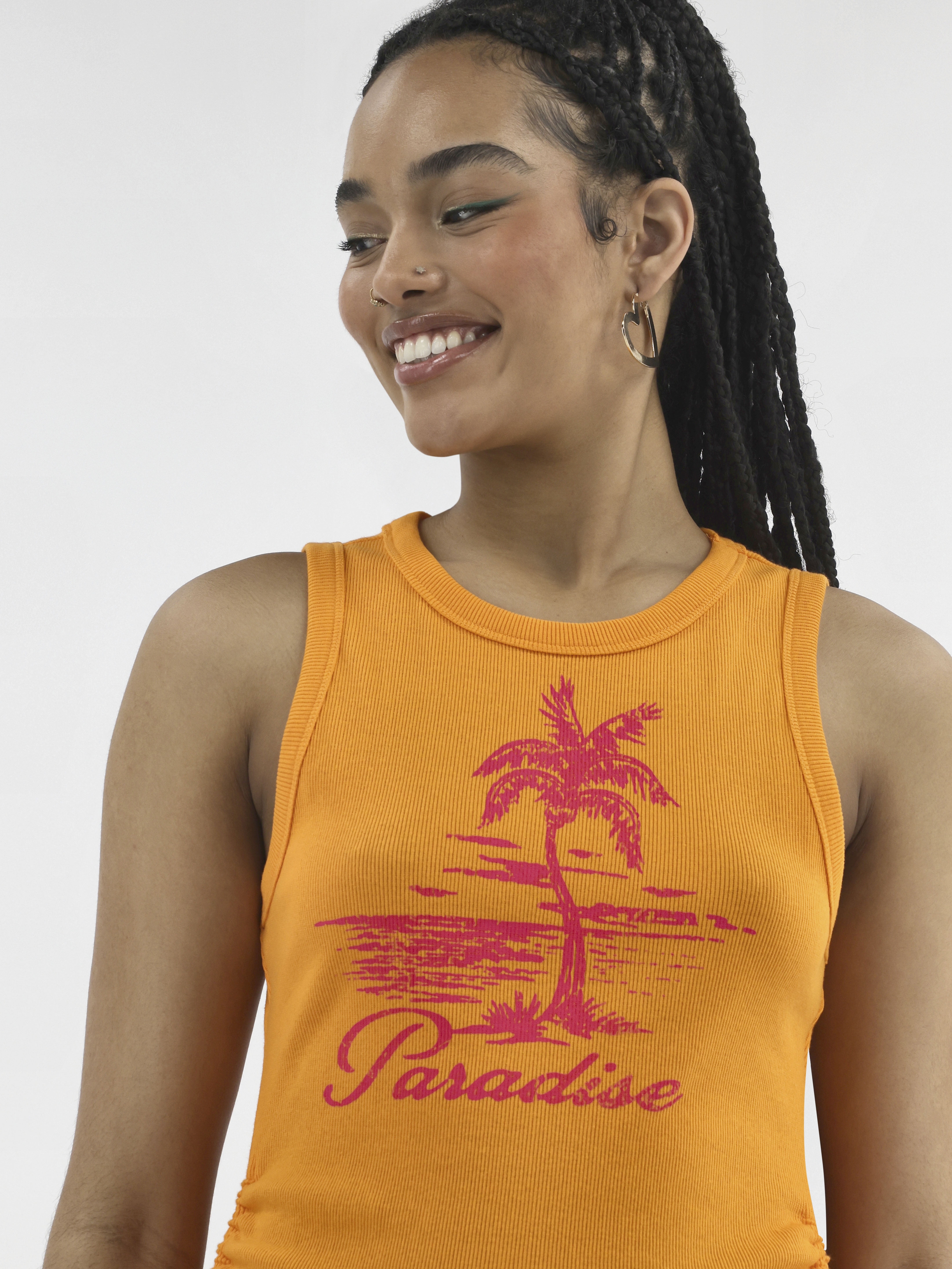 No Boundaries Side Cinch Graphic Tank Top, Women's