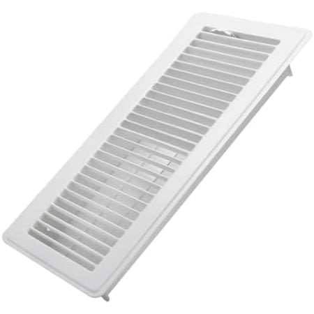 4x14 Inch Floor Register - Heavy Duty Steel Walkable Floor Vents - Easy Adjust Air Supply Lever - Vent Covers for Home (White)