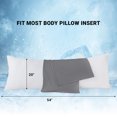 thumbnail image 3 of Cotton Body Pillow Case with Zipper Long Body Pillow Cover for Adult for Bed, Gray, 20"x54", 3 of 4