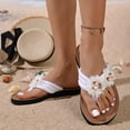 thumbnail image 2 of Xucatan Women's Floral Flip Flops, Handmade Fabric Flower Thong Sandals with Thick Sole, Open Toe Lightweight Beach Slippers, Versatile Summer Casual Footwear Gift, 2 of 9