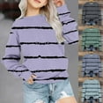 thumbnail image 1 of QIPOPIQ Chandail en Molleton Surdimensionné pour Filles Chandails en Molleton Rayés d'Automne Col Rond Manches Longues Chemise Décontractée Pull Ample Vêtements d'Hiver pour Enfants 1-12 Ans Liquidation, 1 of 6