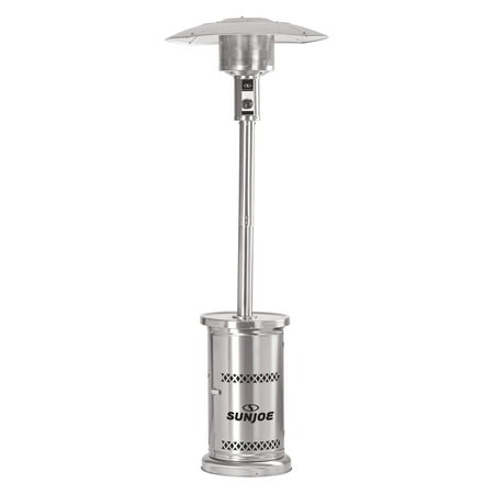 Sun Joe SJPPH48-SS Commercial & Residential Outdoor Propane Powered Patio Heater W/ Wheels,Quick-Start Ignition, Tip Over & Overheat Protection, 48,000 BTU (Stainless Steel)