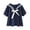 1-Navy1340, variant on Women's Sailor Collar Shirt Solid Short Sleeve summer Pullover Top, Sizes One Size