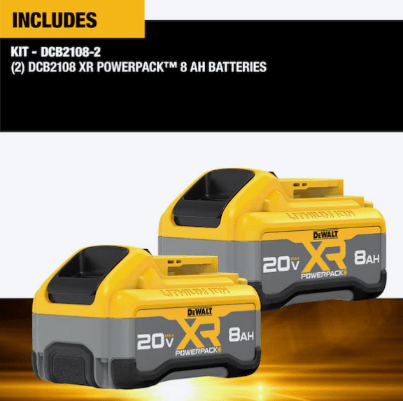 DEWALT 20 -Volt 2 -Pack Lithium-ion (8 Ah 8 Ah Battery and Charger) DCB2108-2C