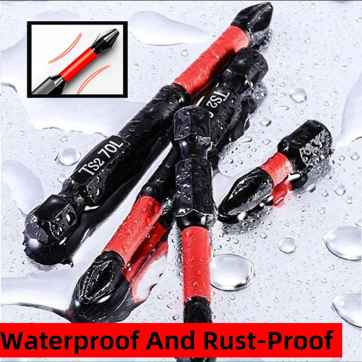 FRKSMD-Anti Slip bits Magnetic Screwdriver bit Set S2 Alloy Steel Impact Resistance Bits-12Pcs, and 1/4 Inch Hex Shank Driver Bit bit holder-1Pcs