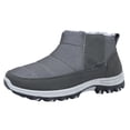 thumbnail image 3 of Rokment Winter Snow Boots for Men Seniors Lightweight Warm Thicken Plush Lined Non Slip Work Ankle Booties In Cold Weather Grey Size 9, 3 of 4