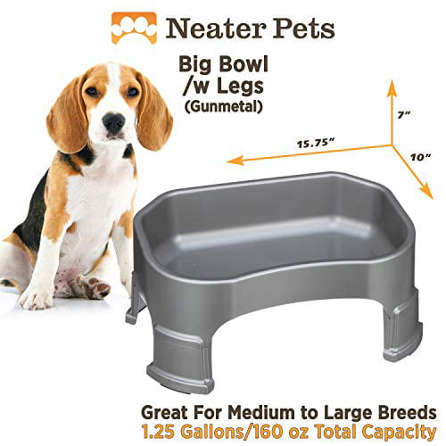 Decorative Designer Stylish Dog & Cat Dish Large NEATER PET BRANDS Hammered Stainless Steel Pet Bowl 