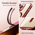 thumbnail image 6 of JETech Electroplated Case for iPhone 13 Pro 6.1-Inch, Camera Lens Full Protection, Compatible with MagSafe Wireless Charging, Shockproof Soft TPU Phone Cover (Bright Red), 6 of 7