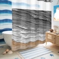 thumbnail image 5 of No Hook Shower Curtain with Built-in Rings - Beach Sea Wave Washable Waterproof Fabric Bathroom Curtains for Hotel,Rentals, 66 X 72 Inch Long , Coastal Ocean Gray, 5 of 9