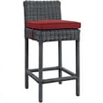 thumbnail image 1 of Modway Summon Sunbrella Outdoor Bar Stool in Gray and Red, 1 of 2