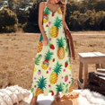 thumbnail image 2 of Lunarable Pineapple Sleeveless Dress Women's Luxury Party Dress Birthday Dresses for Women, 2 of 7