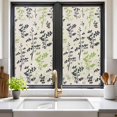 thumbnail image 3 of Grey Green Botanical Window Privacy Film, Rustic Country Spring Floral Summer Leaf Static Cling UV Sun Blocking Tint Film Heat Control Windows Films for Bedroom Bathroom, Window Stickers 17.7"x39.3", 3 of 8