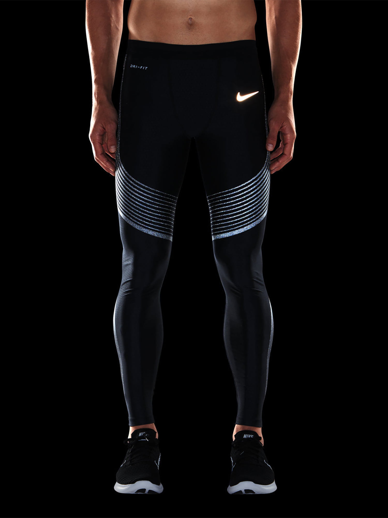 plan ubrugt syv Nike Power Speed Flash Men's Running Tights, Black/Reflective Silver,  Medium - Walmart.com