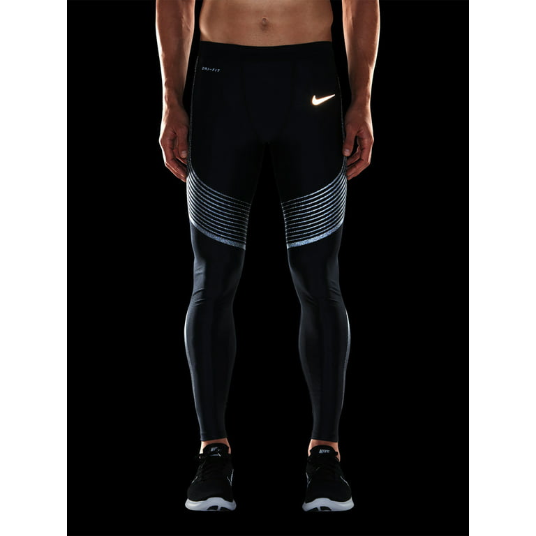Nike Power Speed Flash Men's Running Tights, Black/Reflective Silver, Medium
