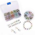 thumbnail image 4 of 180 pcs New crystal flat edge mixed color iron diamond ring bracelet diy jewelry accessories spacer bead wheel ring loose bead box, 4 of 4