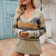 thumbnail image 4 of Vedolay Women's 2023 Tops Womens Long Sleeve Boat Neck Tunic Tops 2023 Fall Baggy Pullover Sweaters,Khaki S, 4 of 5