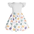 thumbnail image 5 of Xdegoge Toddler Girls Easter Dress Ruffle Short Sleeve Crewneck Graphic Bunny Print Knee Length Kids A Line Tween Holiday Outfit Flattering Chic Casual Wear for Teen, 5 of 6