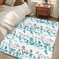 thumbnail image 4 of 2.7'x5' Area Rugs, Teal Blue Grey Botanical Indoor Outdoor Area Rug for Living Room Bedroom, Spring Floral Summer Farmhouse Washable Bathroom Rugs Kitchen Floor Carpet Mats Home Decor Aesthetic, 4 of 8