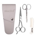 thumbnail image 2 of Juego de tijeras para el pelo de la nariz peine y bolsa portátil para recortar la cara - gris Colcomx juego de tijeras de barba, 2 of 5