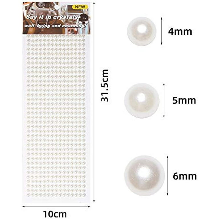 Set of 72 Half-pearls, pearly cream, self-adhesive, diameter 3, 5 and 7 mm,  for scrapbooking