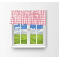 cotton gingham checkered window valance 58 wide pink