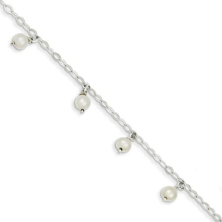 - Sterling Silver White Cultured FW Pearl Bracelet