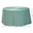 thumbnail image 7 of bali & pari Palm Bohemian Seafoam Green Scalloped Rattan Coffee Table, 7 of 7