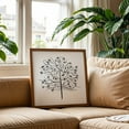 thumbnail image 2 of Abstract Tree Silhouette With Leaves - Digital Art Line Art Abstract Black and White Botanical Floral Minimalist Nature Oak Framed Wall Art Print 16 x 16 inches, 2 of 8