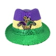 thumbnail image 2 of XIAOCHA Womens Mardi‑Gras Fedora Hat Sequin Sun Hat Party Casual Hat,Multicolour2, 2 of 3