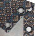 thumbnail image 4 of Ambesonne Ethnic Grommet Curtain, Knitted Jacquard, 50" x 96", Brown and Dark Blue, 4 of 6