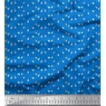 thumbnail image 1 of Soimoi Blue Cotton Voile Fabric Dot & Bulb Home Decor Printed Craft Fabric by the Yard 56 Inch Wide, 1 of 3